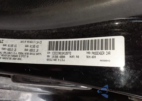 2016 Chrysler 200 Limited from USA, damaged, VIN 1C3CCCAB1GN128772